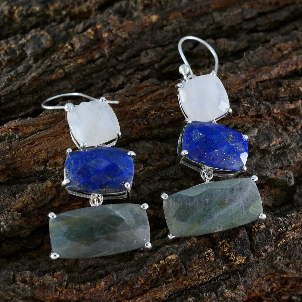 Riyo Delightful Sterling Silver Earring For Sister Multi Earring Bezel Setting Multi Earring Dangle Earring