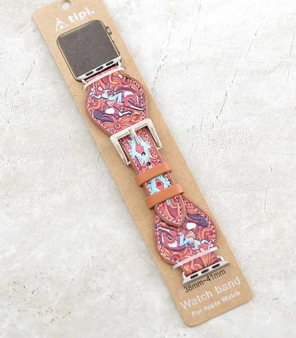 Southwest Apple WATCH BAND  Hand painted on leather free